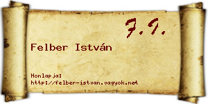Felber István névjegykártya